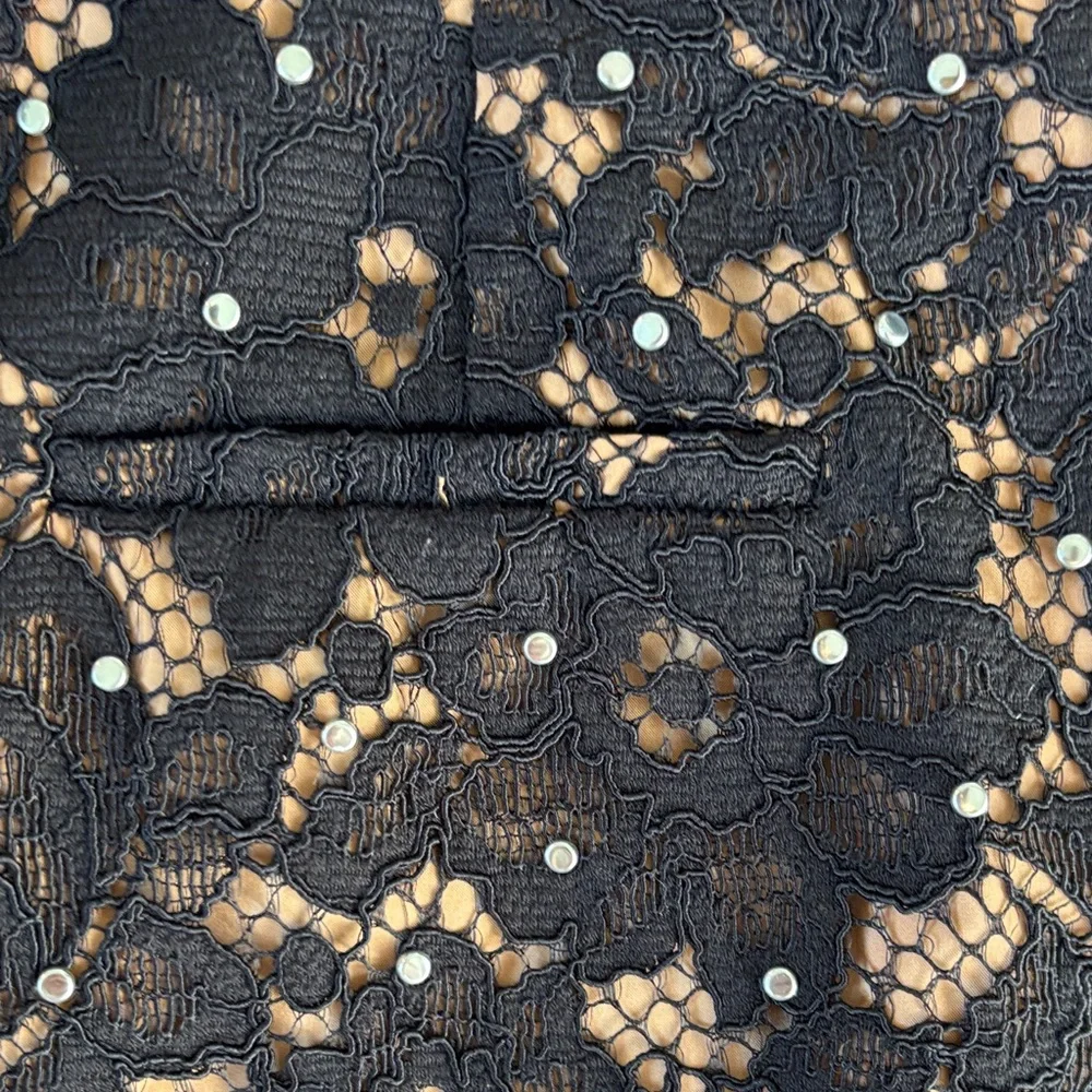 Michael Kors Black Lace Floral Mini Skirt Size 2 Holiday Festival NYE